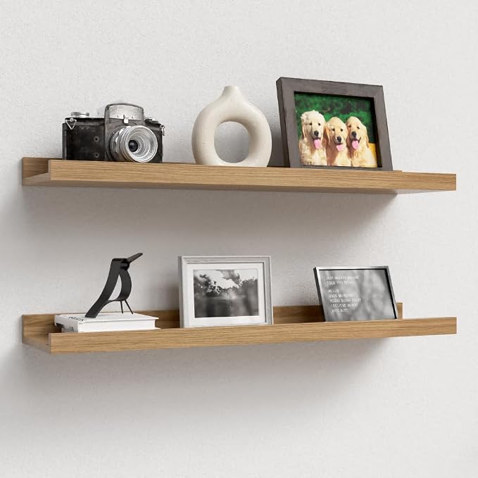 Boswillon 23.6 Inches Long Floating Shelves, 2 Set Modern Wall Shelf by Boswillon