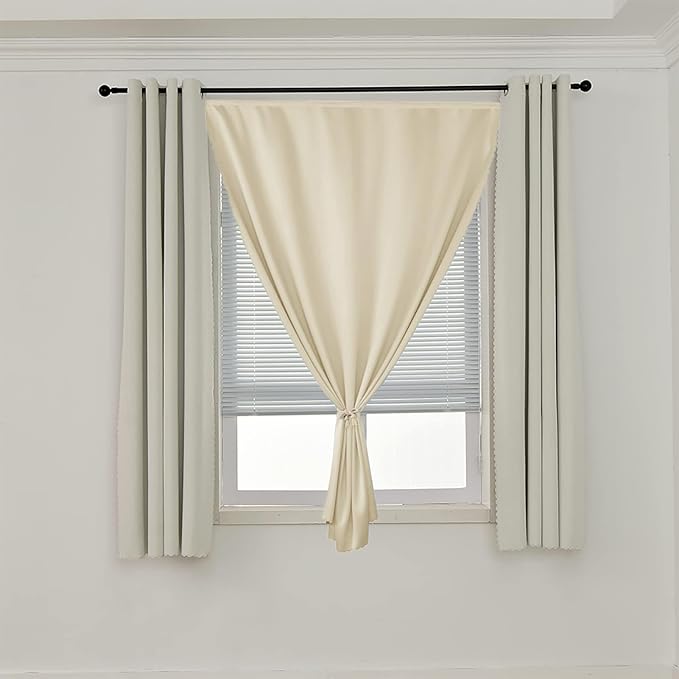 AJAZZ 100% Blackout Curtains for Bedroom Self Adhesive Curtains Temporary - Image 7