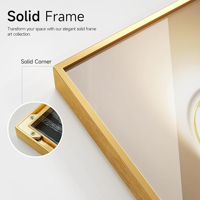Framed Modern Luxury Large Gold Wall Art - Image 5