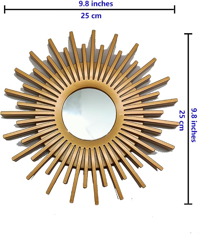 Gold Mirrors for Wall Decor Pack of 3. Round Mirrors.Rays of Light and Annual - Image 7