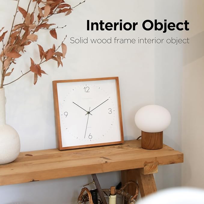 mooas Wooden Frame Flatwood Wall Clock - Image 4