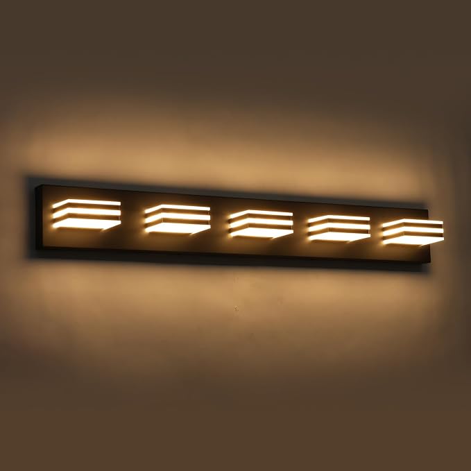 LED Wall Black Vanity Lights for Bathroom Light Fixtures 30W Adjust 3 Colors - Image 7