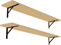 DINZI LVJ Long Wall Shelves, 55.1Inch Wall Mounted Shelves Set of 2, Extra by DINZILVJ