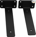 2 Pack - 12 inch Black Hidden L Shelf Bracket Iron Floating Shelf Brackets by MHMYDZ