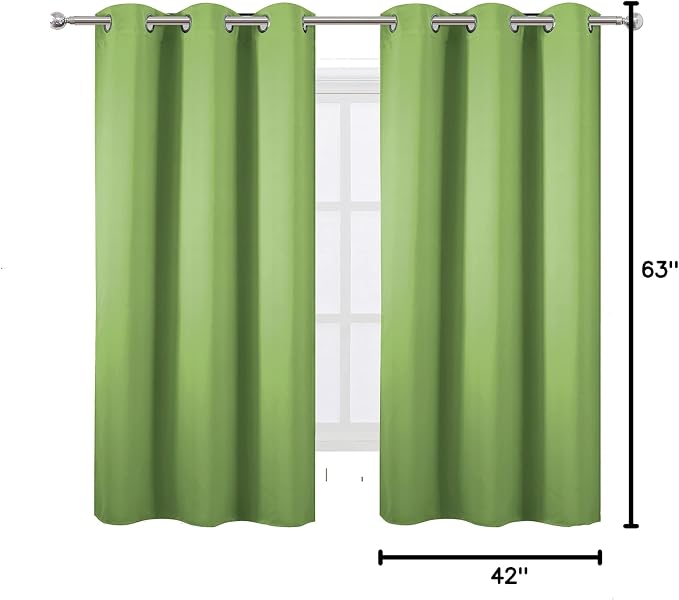 LEMOMO Light Green Bedroom Blackout Curtains - Image 9