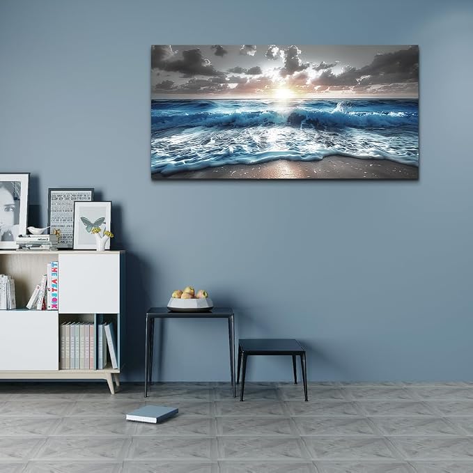 hyidecorart Canvas Wall Decor For Office Large Wall Art For Living Room Blue - Image 6