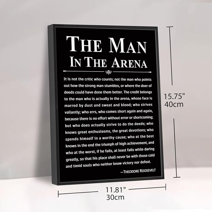 Howwii Office Wall Art Inspirational Decor The Man in the Arena Framed - Image 6