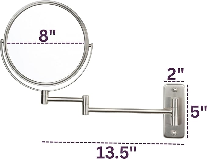 JERDON Wall-Mounted Magnifying Mirror - Image 3