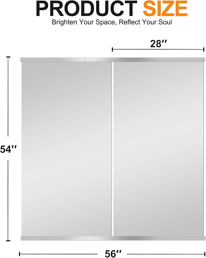 Delma Home Gym Mirror, Large Full Body Tempered Glass Frameless, Wall-Mounted - Image 5