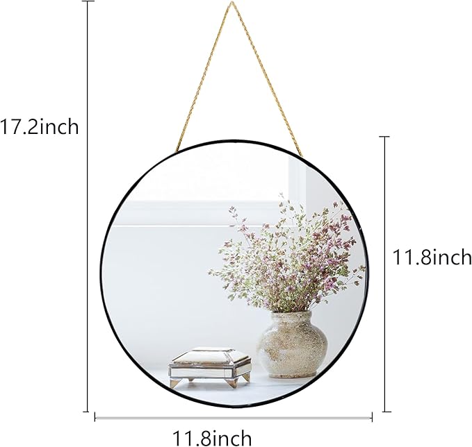 YCHMIR Small Round Wall Mirror, Bathroom Mirror - Image 4