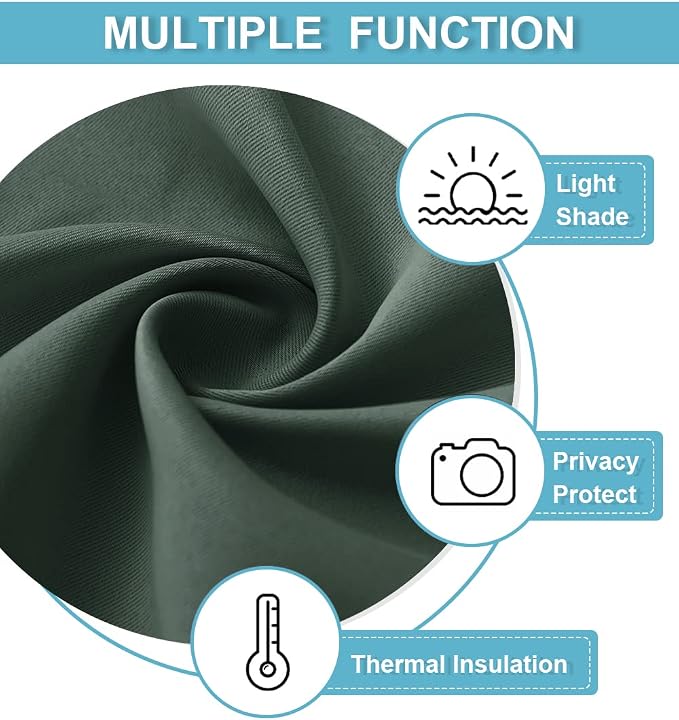 RYB HOME Blackout Curtains for Living Room, Privacy Thermal Insulating Window - Image 5
