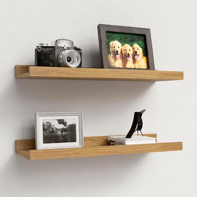 Boswillon Floating Shelves Set of 2, Modern Wall Shelves by Boswillon