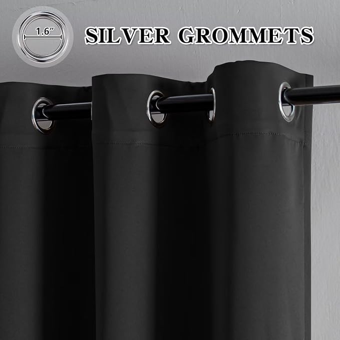 IGEMAEVE Blackout Curtains 90 Inch Length 2 Panels Set, Grommet Energy Saving - Image 2