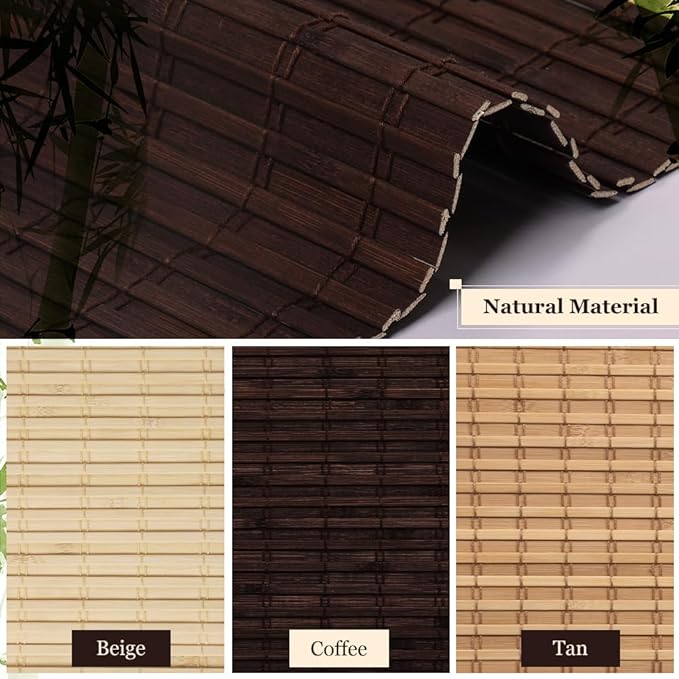 LUCKUP Cordless Bamboo Roman Blinds Shades - Image 3