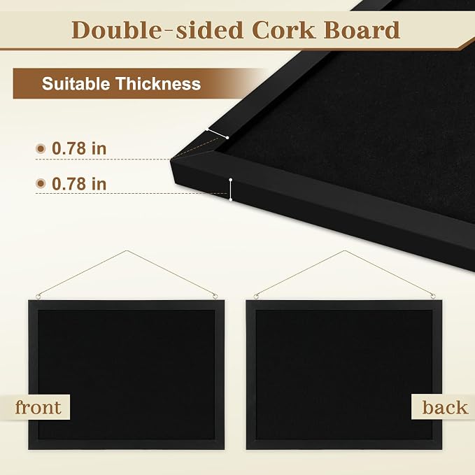 2-Pack Double-sided Black Cork Board - Image 2