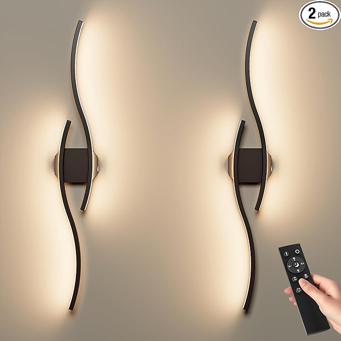 hunhun Battery Operated Wall Sconces Set of Two, Wireless Wall Sconce by hunhun