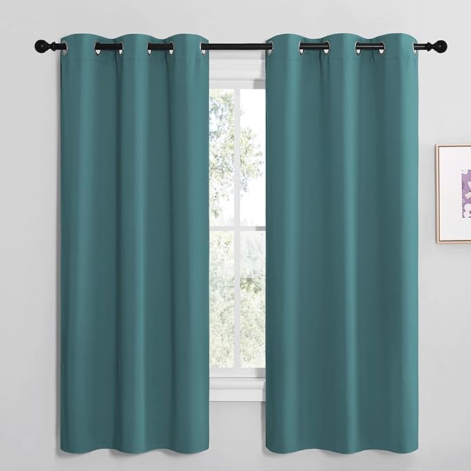 NICETOWN Kitchen Blackout Curtains 48 inches Long, Thermal Insulated Solid by NICETOWN