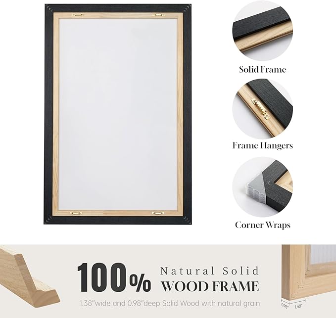 Large Framed Long Narrow Vertical Neutral Abstract Wall Art Set of 2, - Image 7