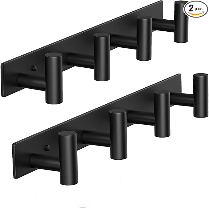 Coat Rack Wall Mounted-4 Hooks, Heavy Duty Stainless Steel Wall Hooks by VINHOLD