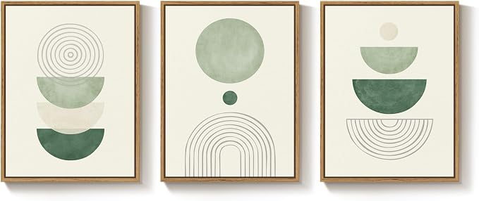 3 Piece Framed Minimalist Boho Canvas Wall Art - Image 6