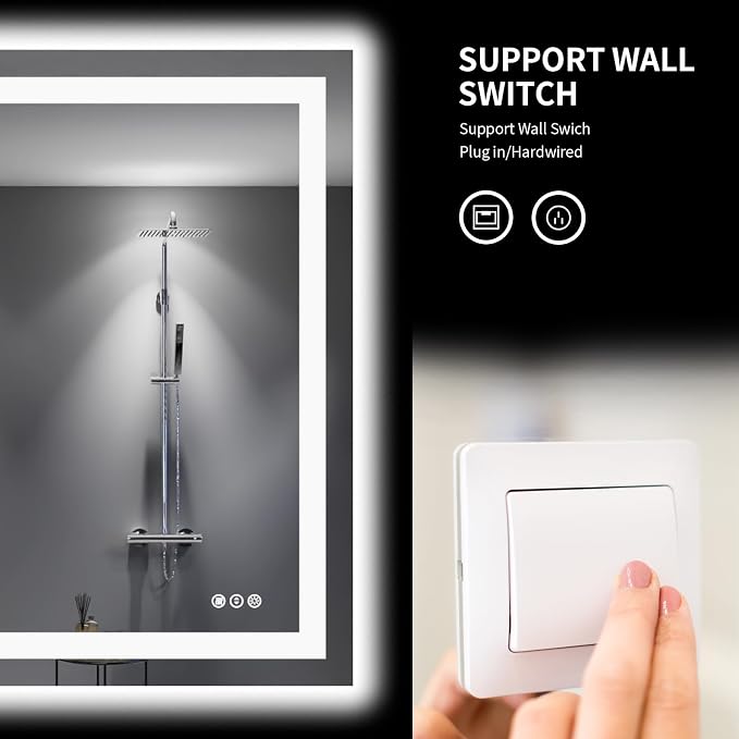 LOAAO 48"X40" LED Bathroom Mirror - Image 7