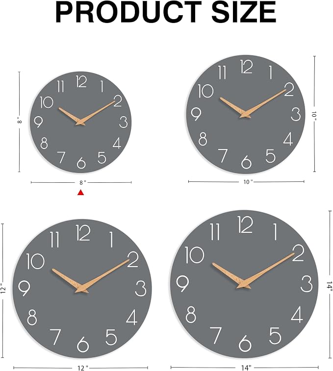 cicininc Wall Clock, Decorative Battery Operated Wall Clocks - Image 4