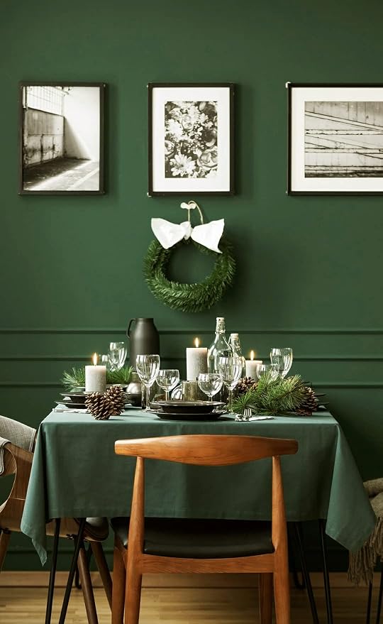 Safiyya 118"x17.7" Olive Green Peel and Stick Wallpaper Solid Color Dark Green - Image 7