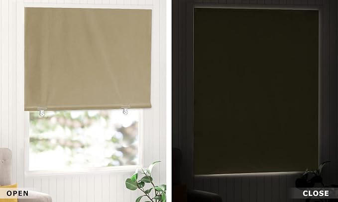 LazBlinds 100% Blackout Door Curtain, No Tools No Drill Cordless Blinds - Image 7