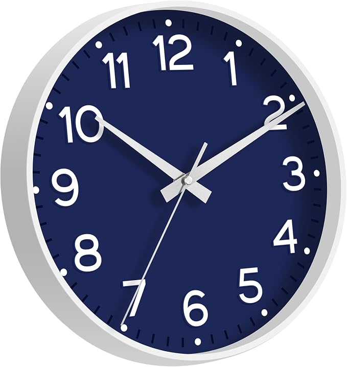 Roymnie Wall Clock, 10 Inch Silent Wall Clocks Battery Operated-Modern Non - Image 8