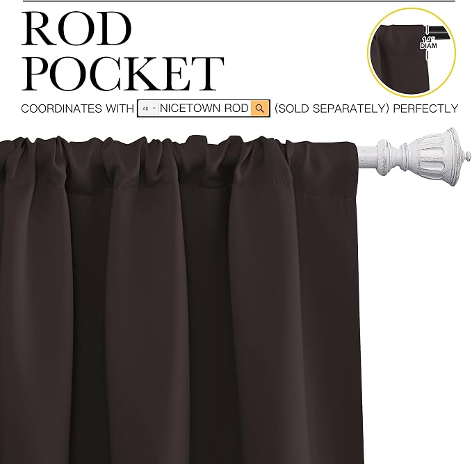 NICETOWN Kitchen Curtains Thermal Insulated Curtains & Drapes, Small Window - Image 3