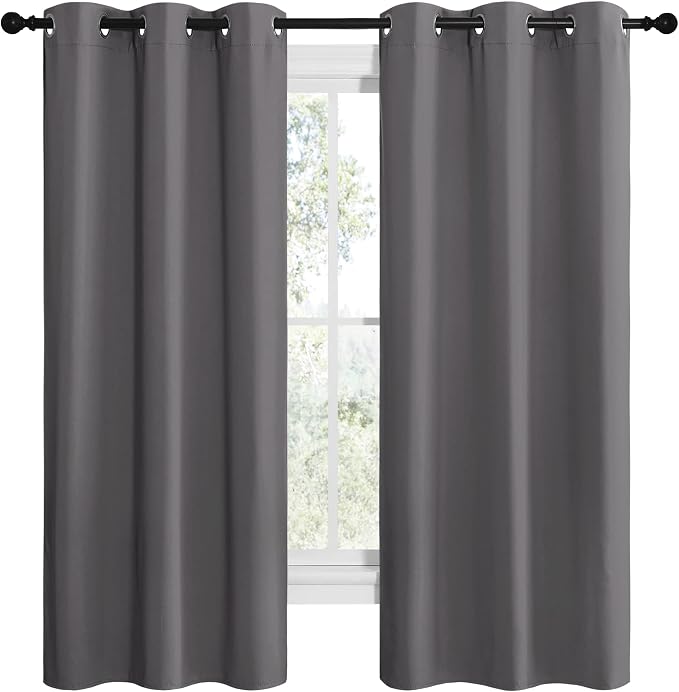 NICETOWN Grey Blackout Curtain Panels - Image 2