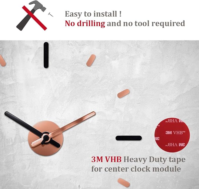Presentime & Co Large Frameless DIY Wall Clock - Image 2