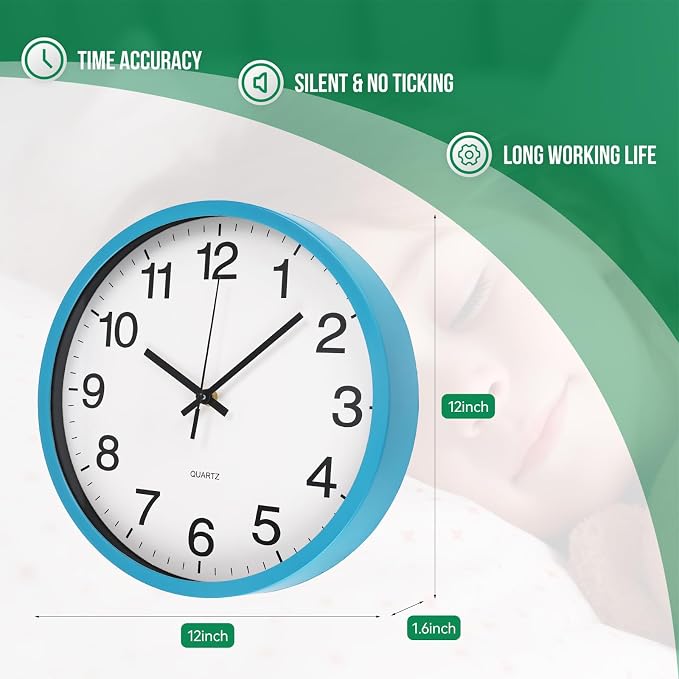 Wall Clock Non-Ticking Silent Quartz Movement Decor Clock Modern Simple Style - Image 3