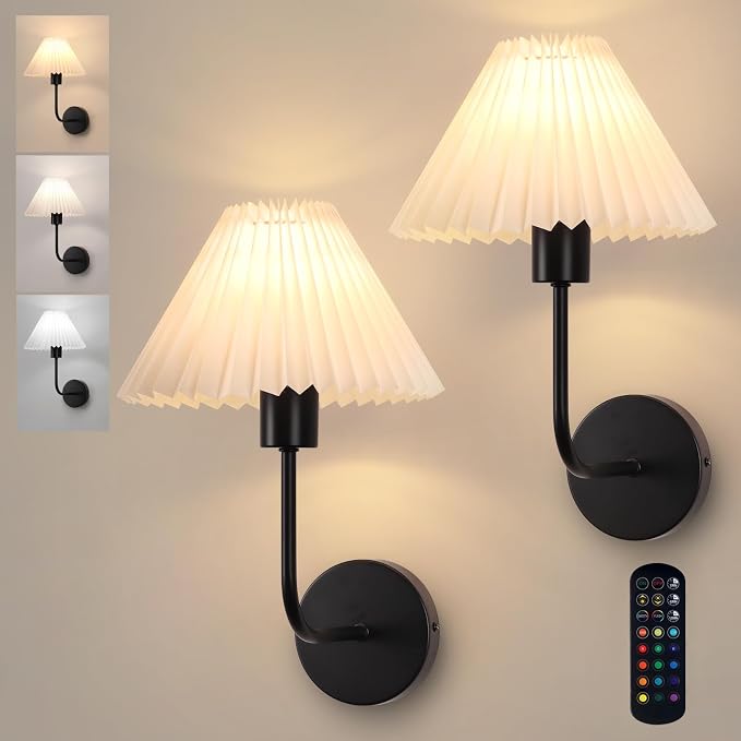 Rechargeable Battery Operated Wall Sconces Sets of 2, 15 Colors Wireless Wall - Image 9