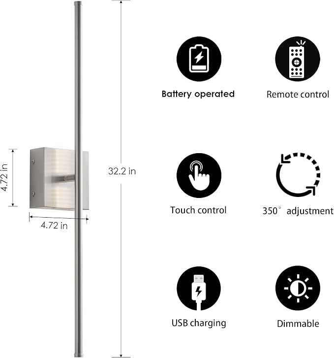 KARTOOSH Battery Operated Wall Sconces - Image 5