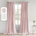 MIULEE Baby Pink Back Tab Blackout Curtains 108 Inch Long 2 Panels Set by MIULEE