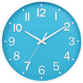 HZDHCLH Wall Clocks Battery Operated, Wall Clock Blue and White 8 inch Wall by HZDHCLH