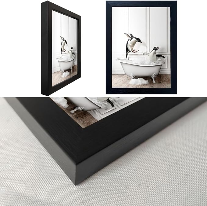Framed Kids Bathroom Decor Funny Bathroom Wall Art Black and White Wall Decor - Image 3