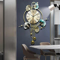 Wall Clocks for Living Room Decor, Unique 3D Metal Iron Ginkgo Leaf Wall Art by Hoernflk