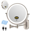 FUNTOUCH 3X/20X Wall Mounted Lighted Makeup Mirror, 5000mAh Rechargeable Double by FUNTOUCH