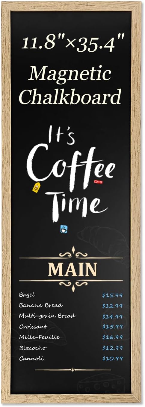 Magnetic Chalkboard for Wall, Long Chalk Board, Wall Hanging Menu for Restaurant by TORASO