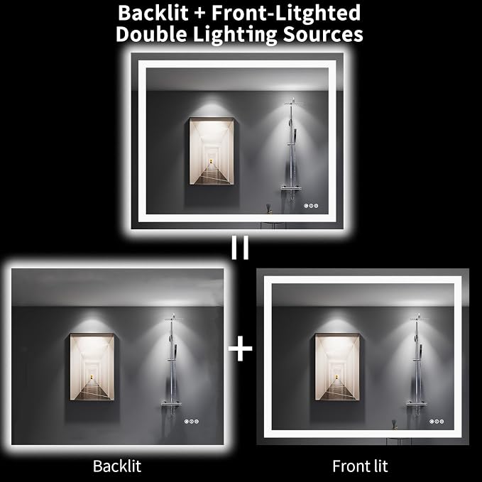 LOAAO 48"X40" LED Bathroom Mirror - Image 6