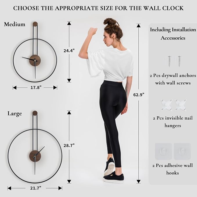 DRELIFAM Modern Wall Clock Large Wall Clocks - Image 6