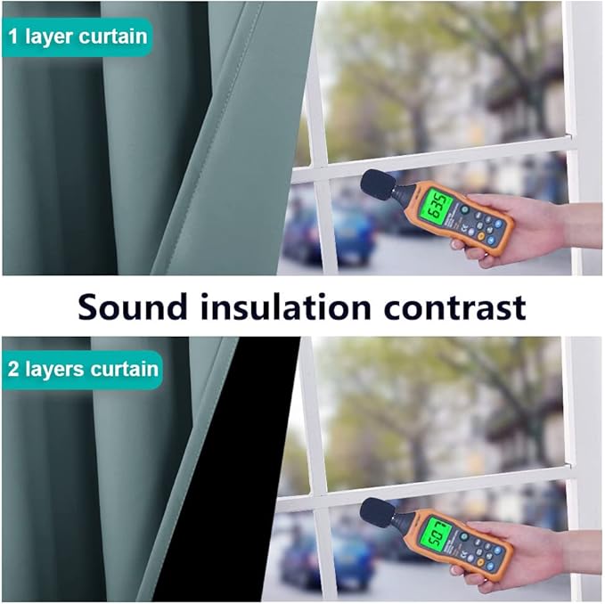 NICETOWN 100% Blackout Curtains 86 inches Long, Pair of Energy Smart & Noise - Image 4