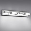 Modern LED Bathroom Lights Fixtures 4-Light, Stainless Steel Chrome Acrylic by JZEKVN