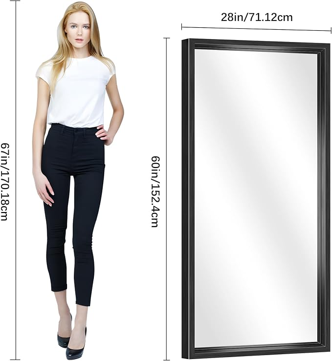 Large Bathroom Mirror, 60 x 28 Inch Rectangular Wall Mirror 0.6" Thickened Deep - Image 8