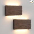 Wood Wall Sconce Indoor Wall Lights Hardwired 2 Pack Up and Down，wall Lights by QJCMUUYI