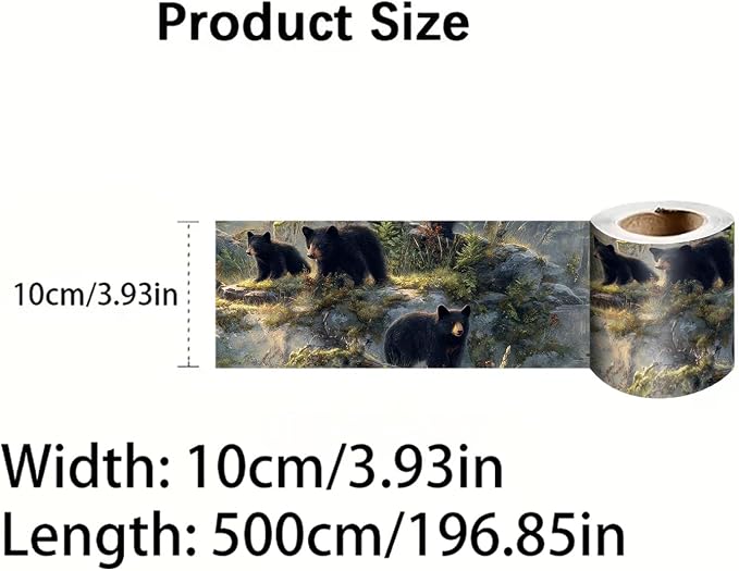 Black Bear Wallpaper Border 196x4 Inch Peel and Stick Wall Border Self Adhesive - Image 4