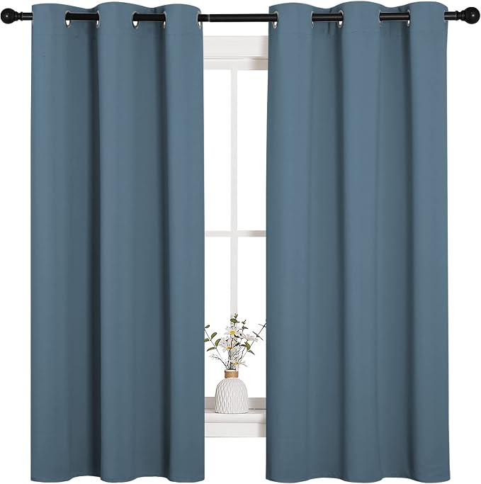 NICETOWN Room Darkening Curtains 63" Length, Thermal Insulated Blackout Panels - Image 2