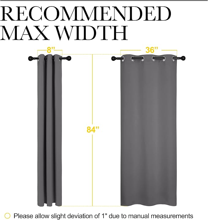 NICETOWN Noise Reducing Blackout Curtains 84" Long - Image 7